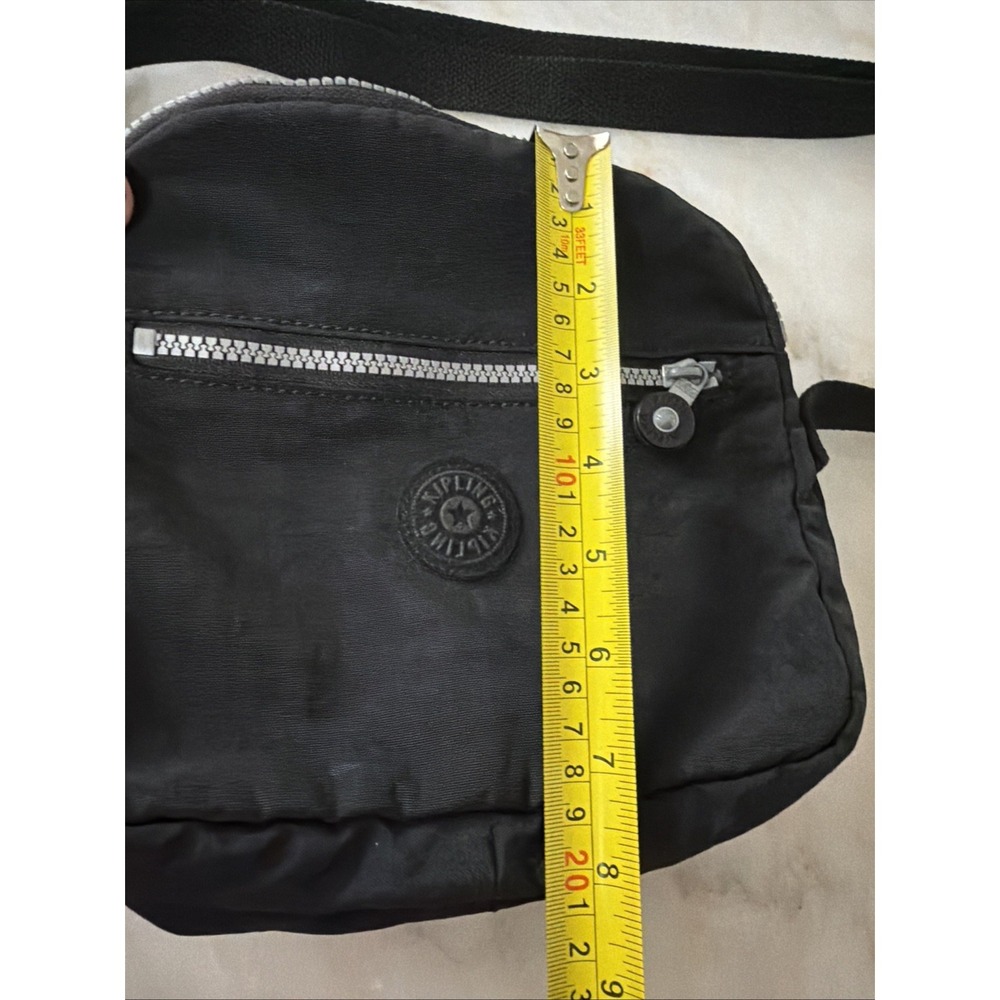 Kipling Black Nylon Shoulder Crossbody Zipper Pockets Travel‎ Vacation Everyday - Picture 10 of 10